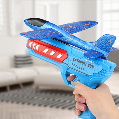 Airplane Launcher Toys Outdoor Plane Flying Toys Non Slip Kids Catapult Plane With/without Light Birthday Gifts for Boys Girls