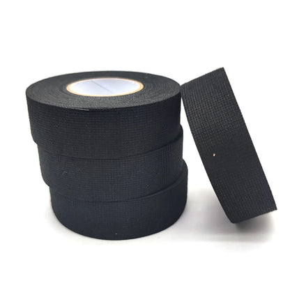 15 Meter Heat-resistant Flame Retardant Tape Adhesive Cloth Tape For Car Cable Harness Wiring Loom Protection  Width 9/19/25MM