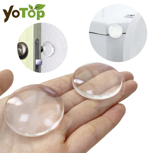 Round Transparent Soft Silicone Non-slip Door Stopper Muffler Wall Protector Self-adhesive Door Handle Bumper Protective Plug