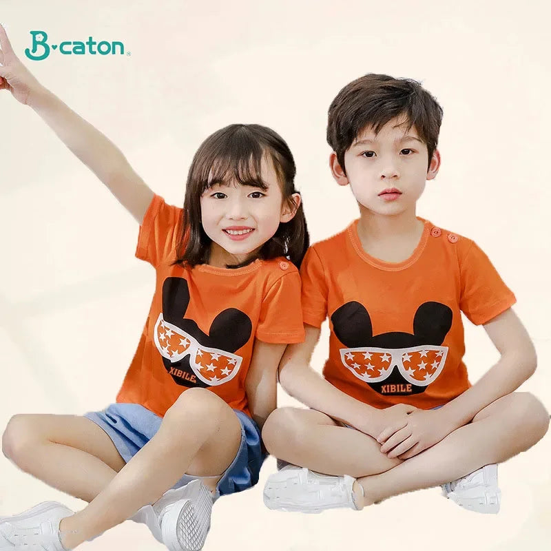 Children's Clothing T-Shirt  Kids Clothes Boys Girls Summer Cartoon Tops Short Sleeve Clothes 100% Cotton Baby Clothing