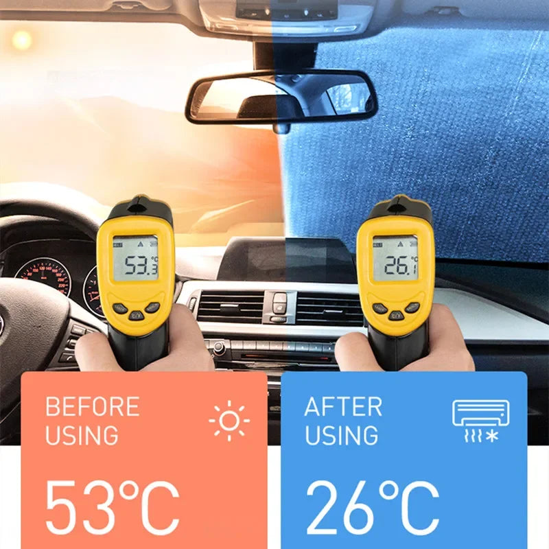 140cm Car Windshield Foldable Sun Shade Visor Cover Block Reflector Portable Breathable Anti UV Protector Screen Free