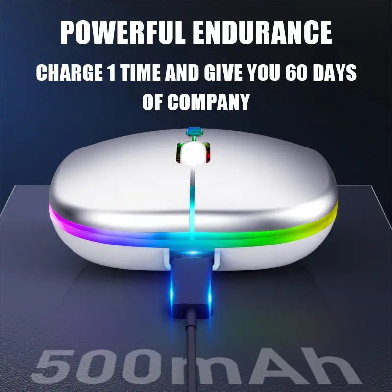 Tablet Phone Computer Bluetooth Wireless Mouse Charging Luminous 2.4G USB Wireless Mouse Portable Mouse