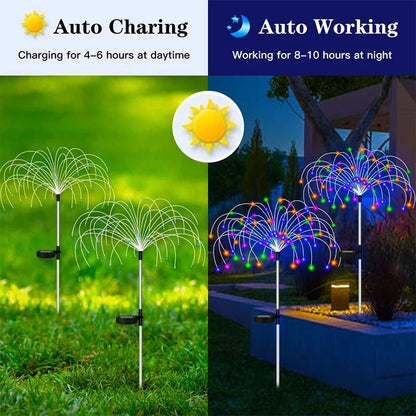 Solar LED Firework Fairy Lights Outdoor Waterproof Garden Decoration Lawn Pathway Solar Lamp