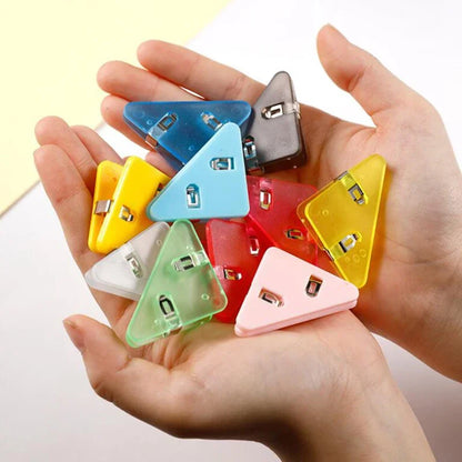 Kawaii 5pcs Triangle Corner Clips File Paper Clips File Index Photo Clamp Page Holder Korean Stationery Office Desk Organizer