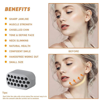 Silicone Jaw Exerciser Facial Toner & Jawline Fitness Ball Neck Toning Equipment Facial Beauty Tool Double Chin Exerciser