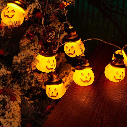 1.5M 10LED Halloween String Lights Horror Pumpkin Skeleton Specter Hanging Ornaments Happy Holloween Party Carnival Decors Props