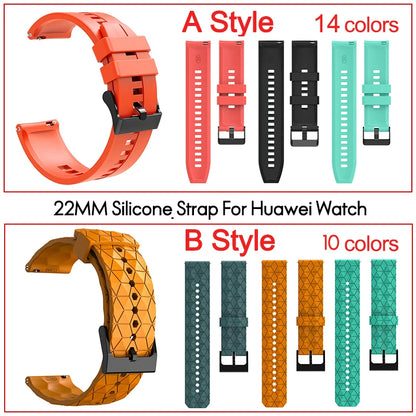 Silicone 22mm strap For Huawei GT 2 3 4 46mm WristStrap For Huawei Watch3 GT4 GT2 Pro GT2e Magic2 Bracelet Football Pattern Band