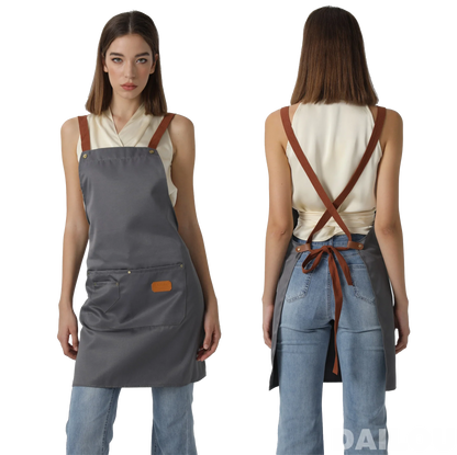 New Fashion Kitchen Aprons for Woman Men Chef Work Apron for Grill Restaurant Bar Shop Cafes Beauty Nails Studios Uniform