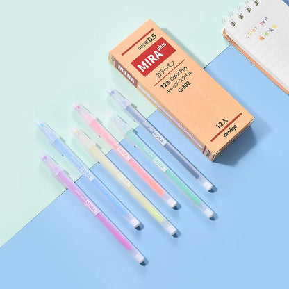 24/12PCS/Box Color Gel Pen Refill Set Kawaii 0.5mm Candy Colors Ballpoint Pens Student Office Writing Pens School Stationery