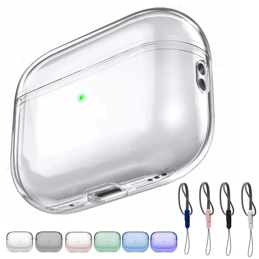 Clear Case with Lanyard for Airpods Pro 2 gen Wireless Earphone Transparent Case for AirPods Pro 2nd Cover Anti-lost Rope Strap