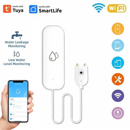 Tuya Smart WIFI Water Leakage Sensor Alarm Water Level Detector Flood Leakage Sensor APP Remote Control Security Alarm System