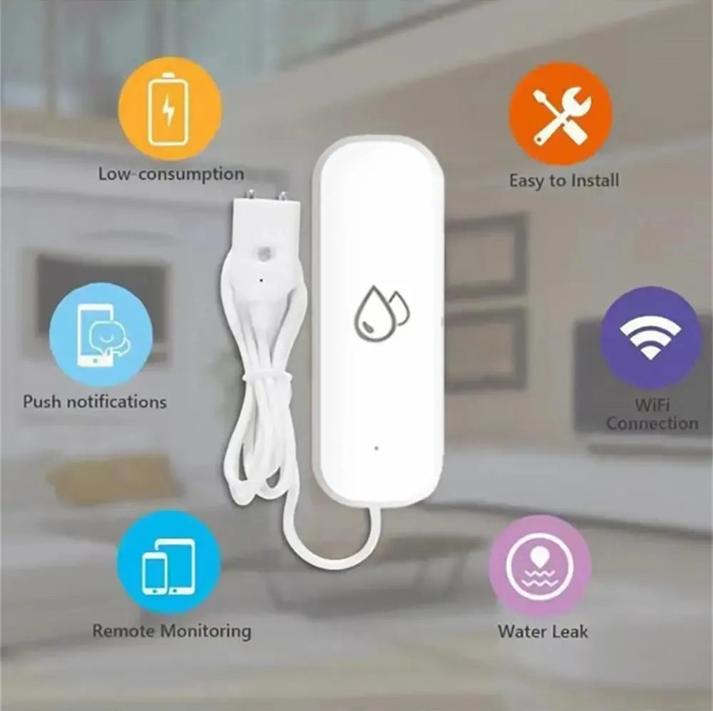 Tuya Smart WIFI Water Leakage Sensor Alarm Water Level Detector Flood Leakage Sensor APP Remote Control Security Alarm System