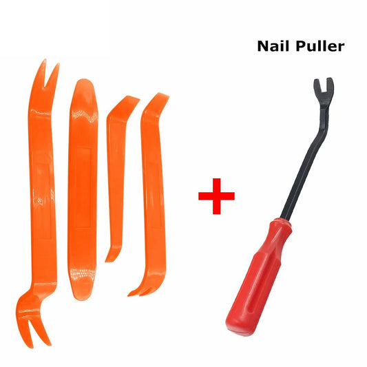 4pcs/Set Portable Car Panel Removal Tool Kit Nail Puller Radio Audio Door Pry Repair Clip Trim Dash Removal Installer Hand Tool