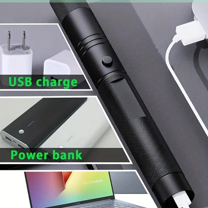 USB Rechargeable Laser light, Suitable For Outdoor Hunting, Hiking, Camping, Long-distance Laser Beam, Green Laser Flashlight