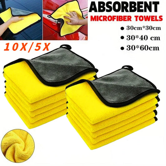 10/5 PCS Car Wash Microfiber Towel Car Cleaning Drying Cloth Drying Towel Car Care Detailing Car Wash Towel Supplies