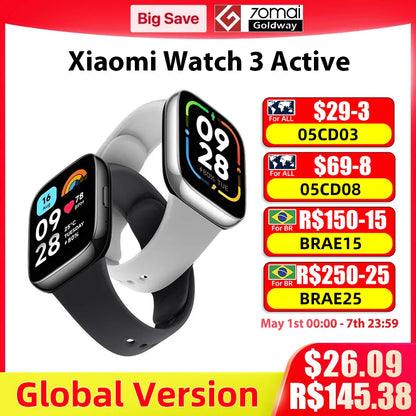 Xiaomi Redmi Watch 3 Active Global Version Smartwatch 1.83'' LCD Display Bluetooth Phone Call 12 Days Battery Blood Oxygen 5ATM