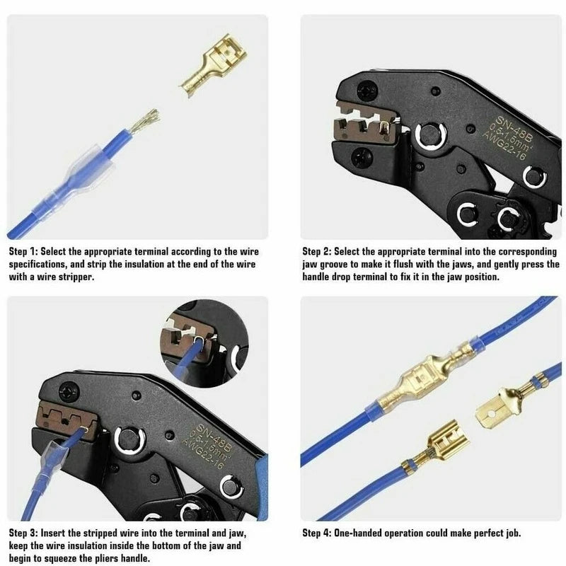 Male Female Wire Box Insulated Cable Macho Connector 2.8/6.3mm Electrical Crimp Terminals Termin Spade Connectors Assorted Kit