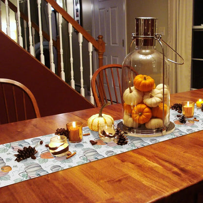 Thankgiving Harvest Pumpkin Linen Table Runners Wedding Decoration Reusable Dining Table Decoration Kitchen Dining Table Runners