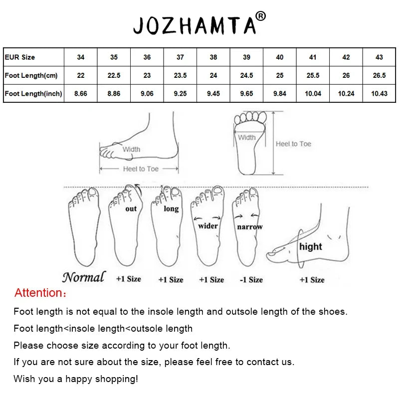 JOZHAMTA Size 34-42 Women Heeled Sandals Retro Rome High Heels Shoes For Women Summer 2024 INS Real Leather Buckle Heel Sandal