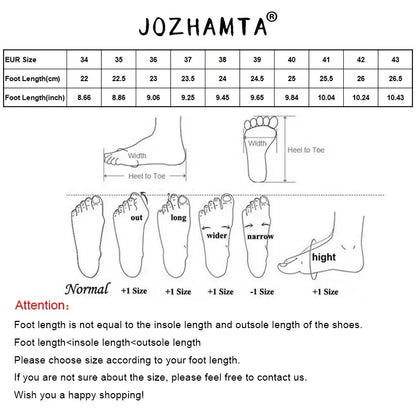 JOZHAMTA Size 34-42 Women Heeled Sandals Retro Rome High Heels Shoes For Women Summer 2024 INS Real Leather Buckle Heel Sandal