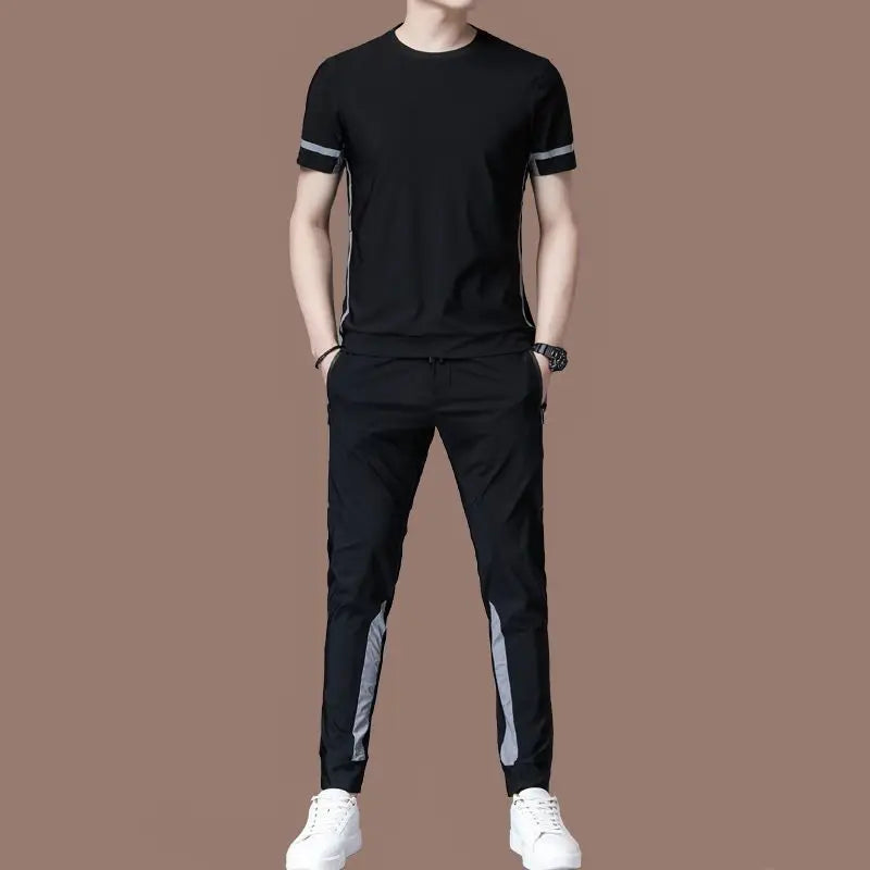 Original T Shirt Pants Sets Man Jogging Chic Tracksuit Basic Top Brands Xl Essential Men's Clothing Graphic Sports Suits O Nylon