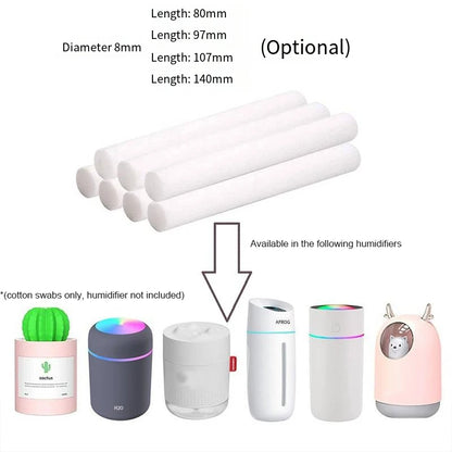 7mm and 8mm Humidifier Aromatherapy Machine Replacement Cotton Rod 20PCS Can Be Cut According Size Of The Humidifier Cotton Rod