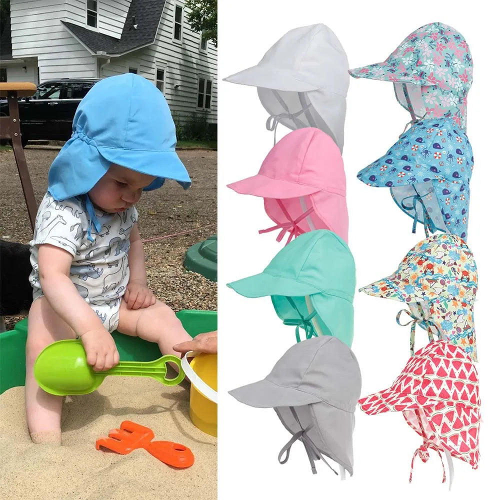 Children's Bucket Hats Adjustable Summer Baby Quick-drying Cap Wide Brim Beach Travel  UV Protection Outdoor Essential Sun Caps