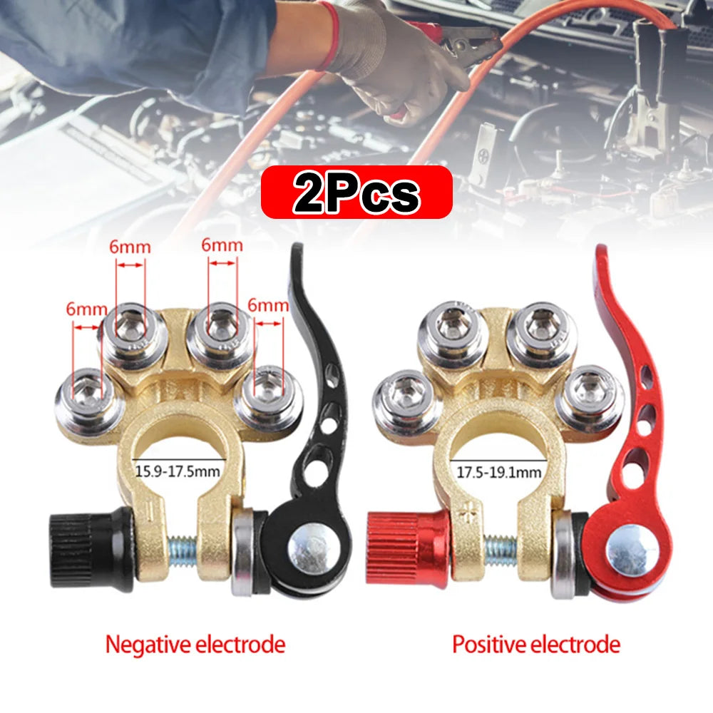 1 Pair 12V 24V Car Battery Terminals Quick Disconnect Auto Cables Connectors Wire Cable Shut-Off Connectors Auto Accessories