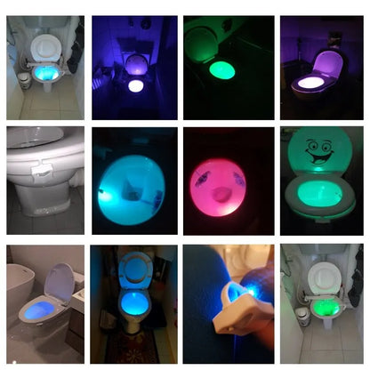 Motion Sensor Toilet Light LED Night Lights 8 Colors Washroom Night Lamp Toilet Lamp Bowl Lighting For Bathroom Washroom