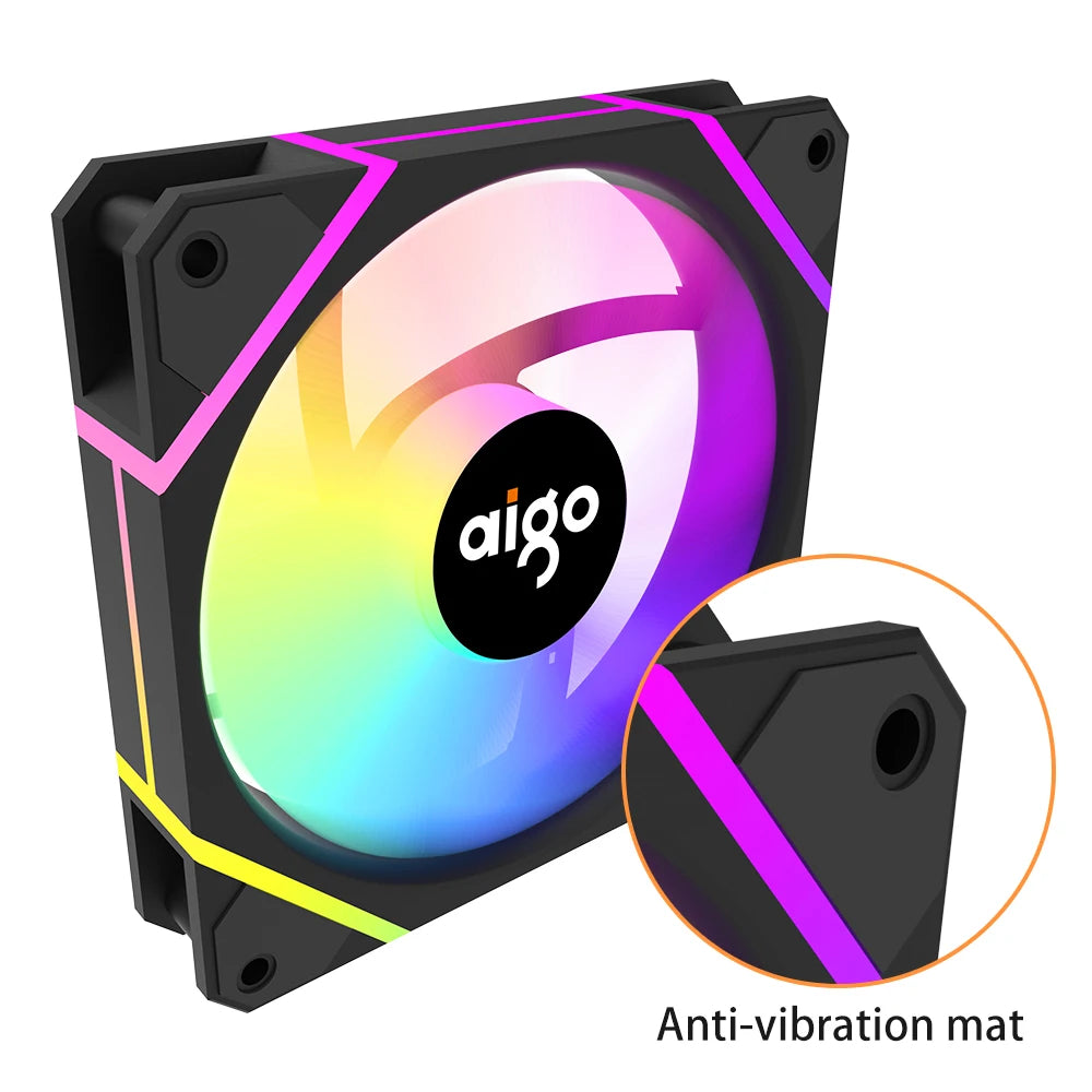 Aigo AM12PRO Rgb Fan Ventoinha PC 120mm Computer Case Fan Kit Water Cooler 4pin PWM CPU Cooling Fans 3pin5v argb 12cm Ventilador