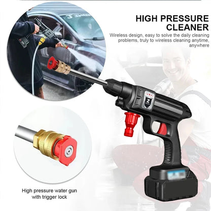 30Bar Wireless High Pressure Car Wash Gun Washer Supplies Foam Generator Water Gun Spray Cleaner Car Wash for Auto Home Cleaning