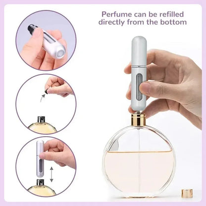 3pcs 5ml Bottom-fill Perfume Refillable Liquid Container for Cosmetics Fragrance Spray Dispenser Press Type Portable Bottle