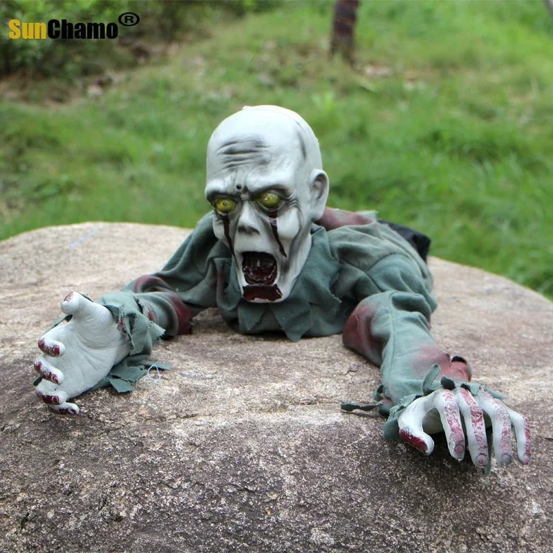 Halloween Crawling Zombie Prop Animated Horror Hanging Skull Ghost Haunted House Party Supplies Bar Club Ornaments Holloween