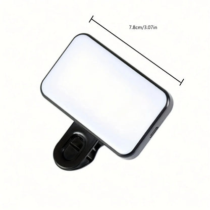 Portable Mini Selfie Fill Light Rechargeable 3 Modes Adjustable Brightness Clip On For Mobile Phone Computer Fill Light