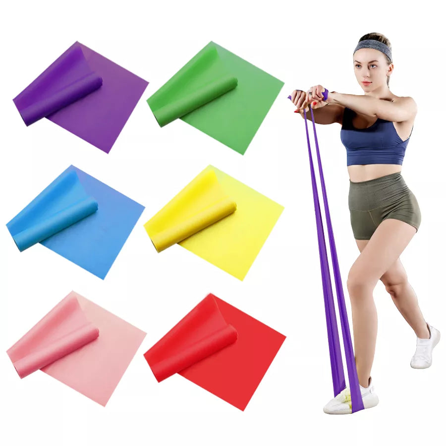 Yoga Pilates Resistance Band Long Training Stretch Bands for Physical Therapy Lower Body home Strength Elastic Exercise Bands