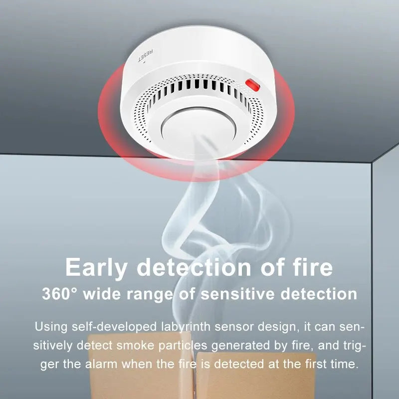 Tuya WiFi Smoke Alarm Fire Protection Smoke Detector Smokehouse Combination Fire Alarm Home Security System Firefighters