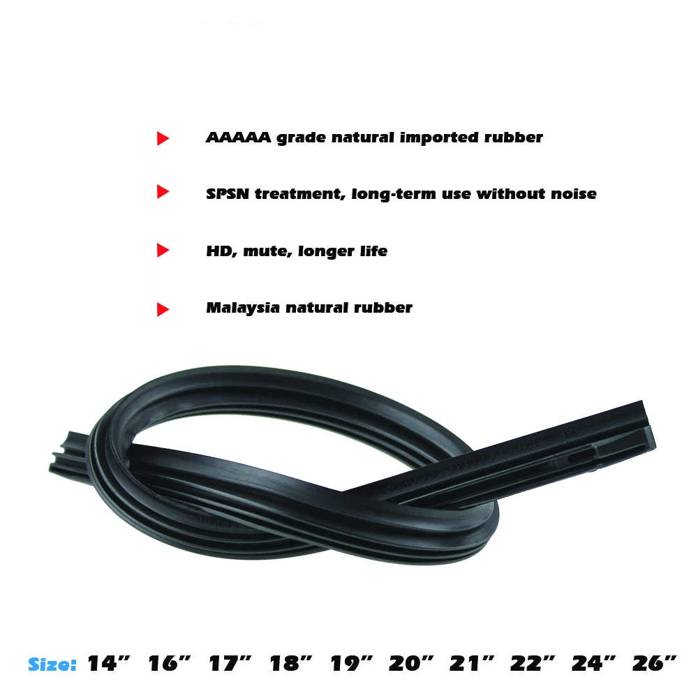 Car Wiper Blade Elastic band Windscreen Vehicle Insert Rubber Strip Refill 8mm 14"16"17"18"19"20"21"22"24"26"28" Accessorie 1pcs