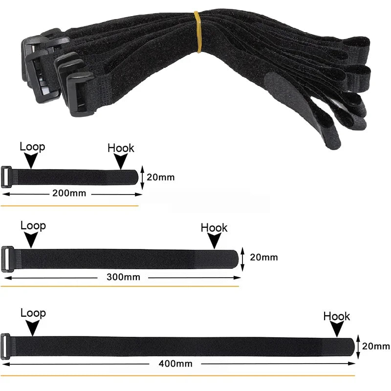 5/10Pcs Reusable Hook and Loop Straps Fastening Cable Ties Cable Straps Nylon Securing Wire Cord Ties Organizer Fastener Tape