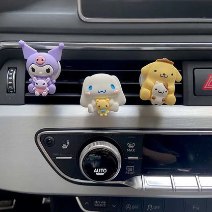 Sanrio Kuromi Cinnamoroll Car Air Outlet Fragrance Decoration  Cute Melody Pompompurin Pochacco Kawaii Car Aromatherapy Ornament