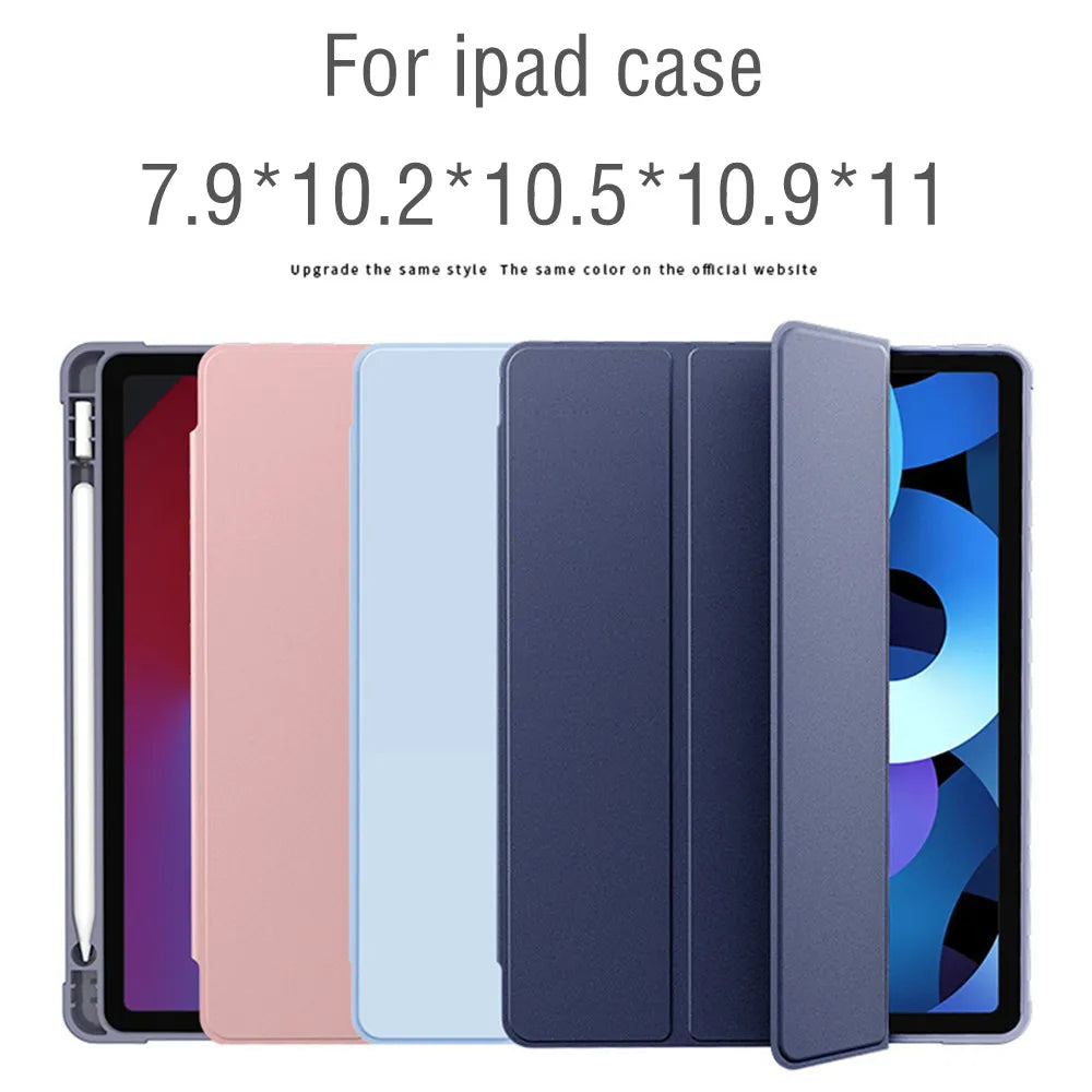 For iPad air 5 Case 2022 10.9 Air 4/3 2020 Pro 10.5 with Pencil Holder Cover 2018 9.7 air 2 11 2021 10.2 6/7/8/9/10th Generation