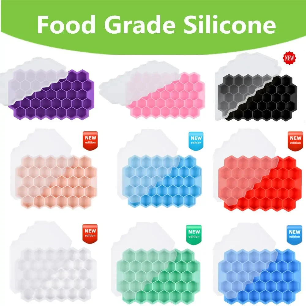 Summer Essential: Food Grade Silicone Honeycomb Ice Maker with 37 Grids for Easy Release