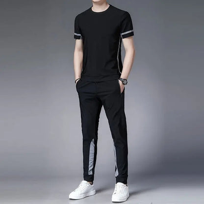 Original T Shirt Pants Sets Man Jogging Chic Tracksuit Basic Top Brands Xl Essential Men's Clothing Graphic Sports Suits O Nylon