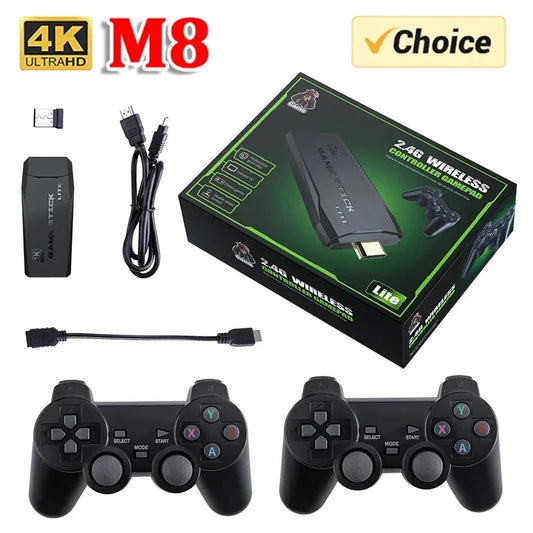 M8 Video Game Consoles 4K 2.4G Double Wireless 10000 Games 64G Retro Classic Gaming Gamepads TV Family Controller For PS1/GBA/MD