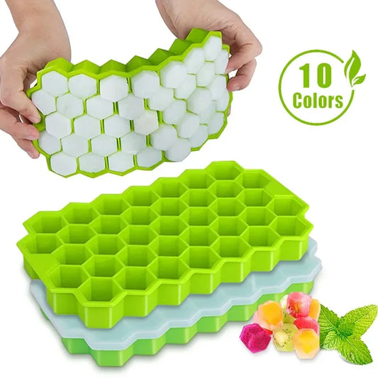 Summer Essential: Food Grade Silicone Honeycomb Ice Maker with 37 Grids for Easy Release