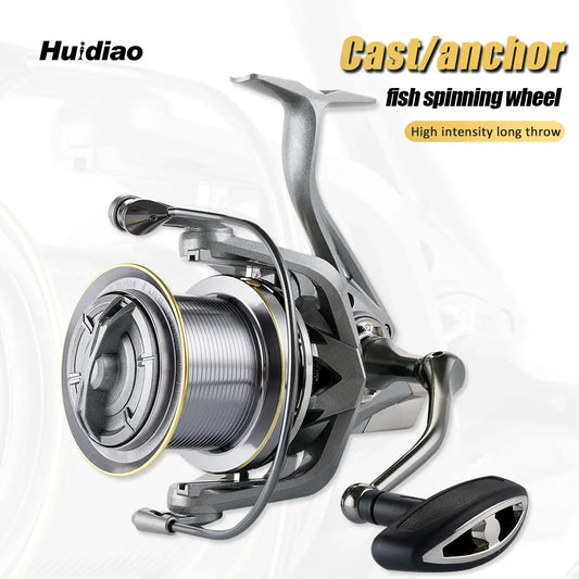 Huidiao Stainless Steel Bearing Spinning Fishing Reel 8000 9000 10000 12000 14000 25KG Powerful Reel Saltwater Fresh Water Drag