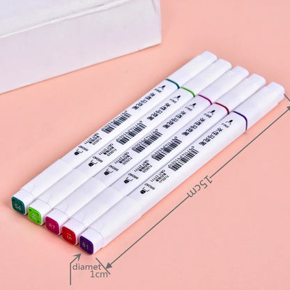 Children's Marker Set 12 24 36 48 Colors Double Ended Drawing Student Stationery Manga Painting School Art Supplies