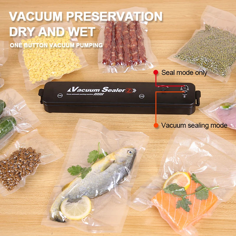 TINTON LIFE 220V/110V Vacuum Sealer Packaging Machine with Free 10pcs Vacuum bags Household Black Food Vacuum Sealer