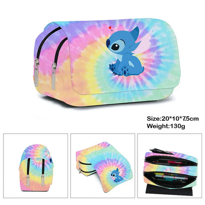 Stitch Fully Printed Flap Pen Bag Stationery Box Pencil Case Primary and Secondary School Student School Bag Cartoon