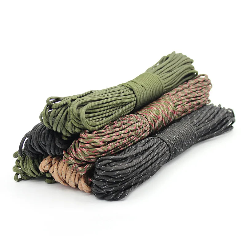 7-Cores 550 Paracord Rope 5 15 30 M Dia.4mm For Outdoor Camping Survival Lanyard Parachute Cord Hiking Tent Accessories