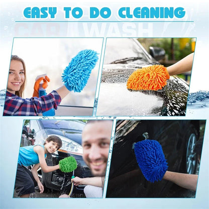 1/5pcs Microfiber Car Wash Gloves Auto Gloves Ultra Absorbent Wash Car Sponge Scratch Free Microfiber Car Cleaning Tool